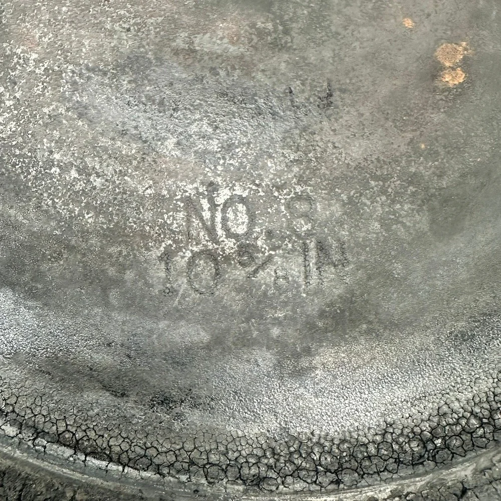 Vintage Cast Iron Skillet No 8 10 5/8 Inch Black Round Restoration Project Pan